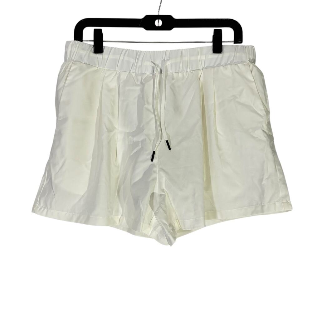 NWT Halara Women’s High-Rise Elastic Waist Yoga Shorts White XL 3” - Picture 2 of 5